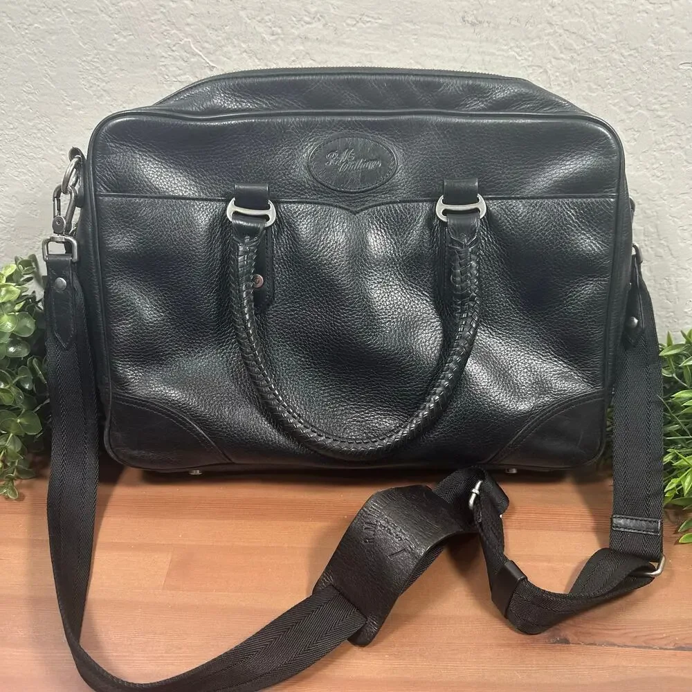 R.M. Williams Black Leather Signature Briefcase Bag